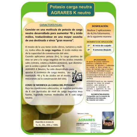 Agrares Potasa Ph Neutro, 1L